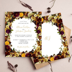 Carton d'invitation de mariage floral à petit prix