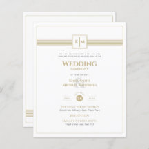 Carton d'invitation de mariage formel en or blanc