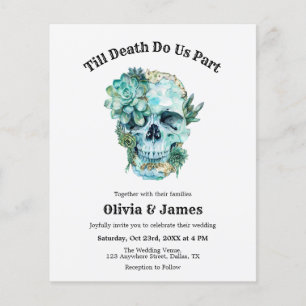 Carton d'invitation de mariage gothique Halloween 