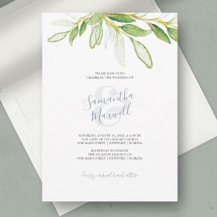 Carton d'invitation de mariage Jardin de feuilles 