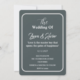 Carton d'invitation de mariage minimaliste - Carte