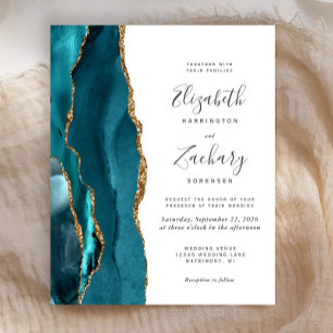 Carton d'invitation de mariage moderne agate sarce