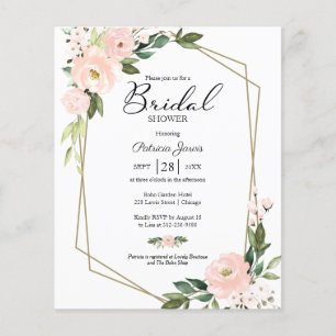 Carton d'invitation de mariage pas cher à motif fl