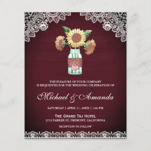 Carton d'invitation de mariage pas cher Tournesols