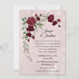 Carton d'invitation de mariage personnalisable aux