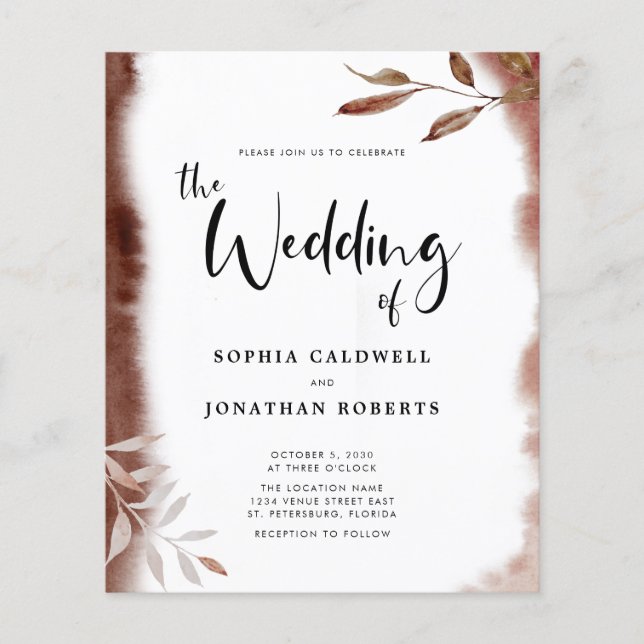 Carton d'invitation de mariage Tout en Un pour la  (Devant)