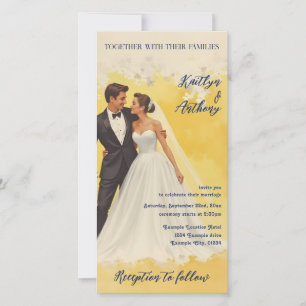 Carton d'invitation de mariage vintage style Belle