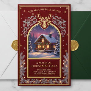 Carton d'invitation de Noël élégant   Carte de fêt
