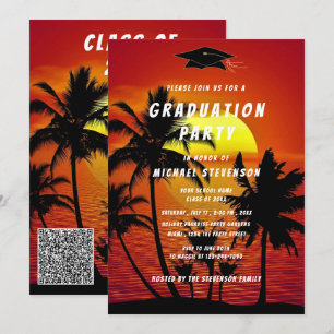 Carton d'invitation de remise de diplômes avec cod