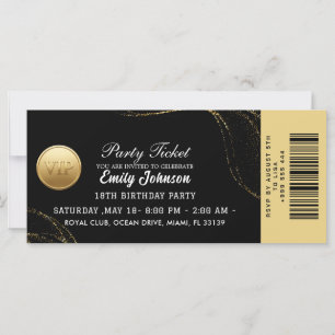 Carton d'invitation élégant doré pour la soirée