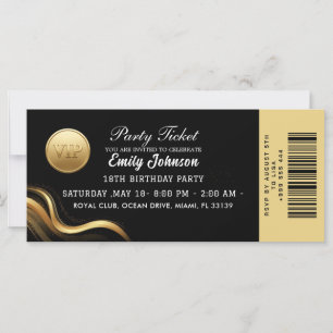 Carton d'invitation élégant doré pour la soirée