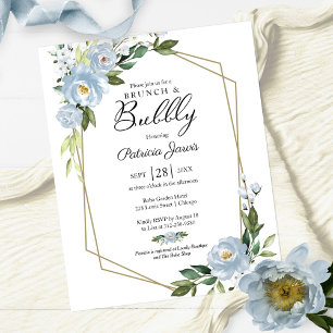 Carton d'invitation floral pour brunch et bulles à