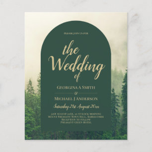CARTON D'INVITATION Mariage Arbres de pin de la fo