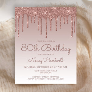 Carton d'invitation pour 80e anniversaire Budget R