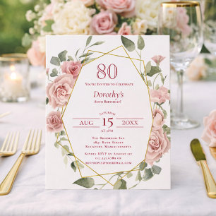 Carton d'invitation pour 80ème anniversaire à moti