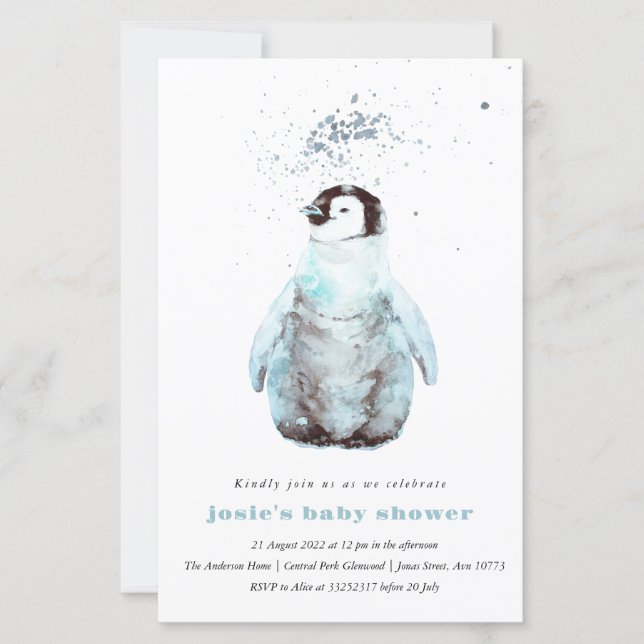 Carton d'invitation pour Baby Shower au thème de M (Devant)