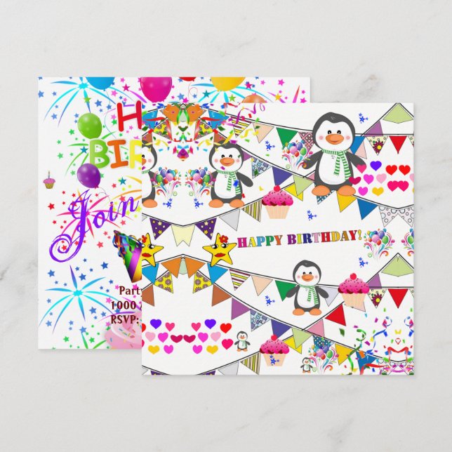 Carton d'invitation pour carte d'anniversaire Manc (Devant / Derrière)