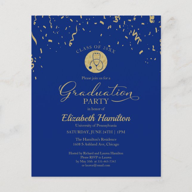 Carton d'invitation pour la remise des diplômes de (Devant)