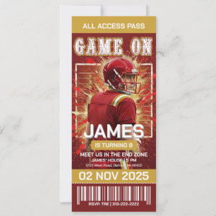 Carton d'invitation pour l'anniversaire de Footbal
