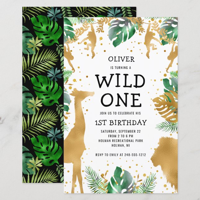 Carton d'invitation pour le 1er anniversaire Budge (Devant / Derrière)