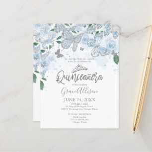Carton d'invitation pour Quinceanera Papillon Budg