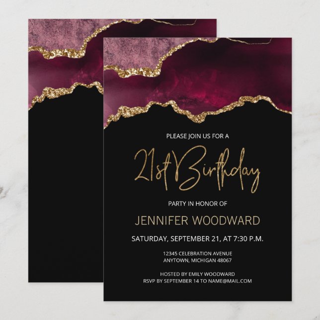 Carton d'invitation pour une fête d'anniversaire 2 (Devant / Derrière)