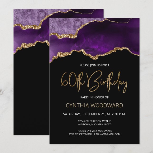 Carton d'invitation pour une fête d'anniversaire d (Devant / Derrière)