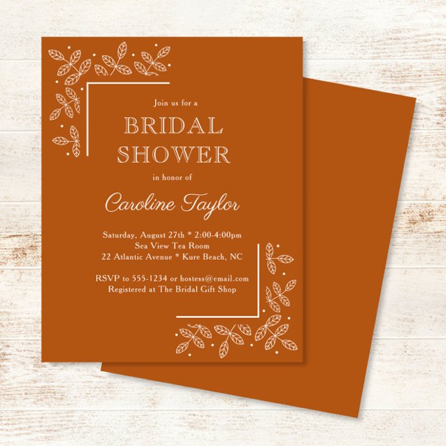 Carton d'invitation pour une fête de mariage orang (Créateur téléchargé)