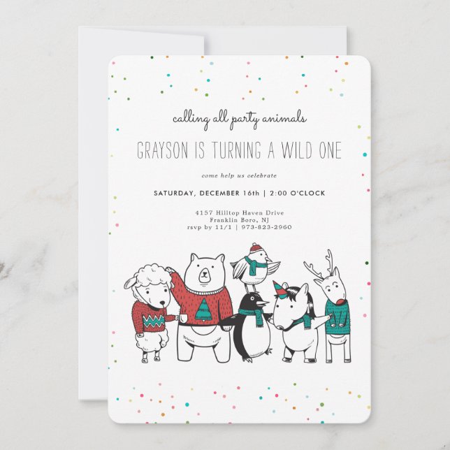 Carton d'invitation pour une fête de Noël déjantée (Devant)