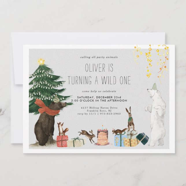 Carton d'invitation pour une fête de Noël déjantée (Devant)