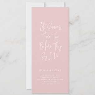 Carton d'invitation rose blush moderne pour la dou