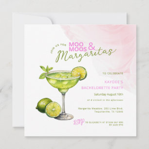 Carton d'invitation rose pour l'enterrement de vie