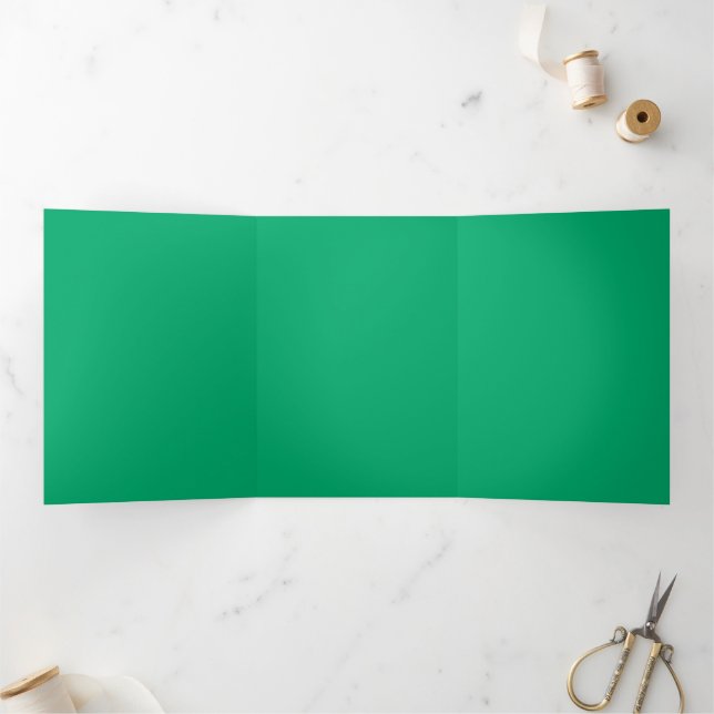 Carton d'invitation triple plié Vert émeraude – Pe (Intérieur)