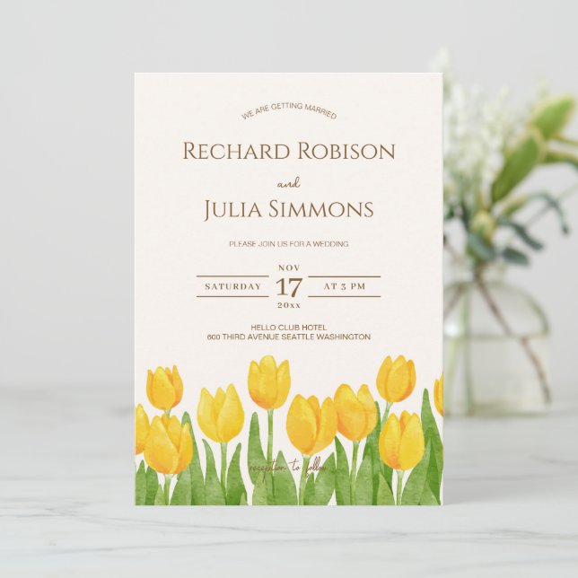 Carton d'invitation TULIP Save The Date / Fleur aq (Debout devant)