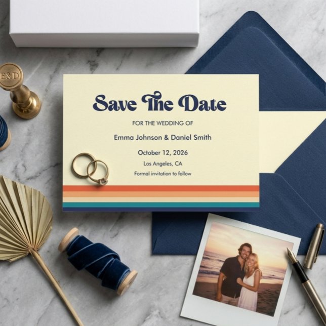 Carton d'invitation Vintage Vibes Save the Date (Créateur téléchargé)