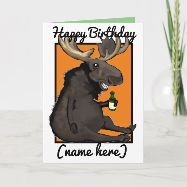 Carton d'orignal ivre Carte d'anniversaire personn (Devant)