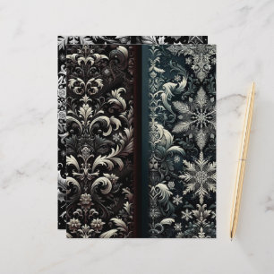 Carton en papier gothique foncé d'hiver