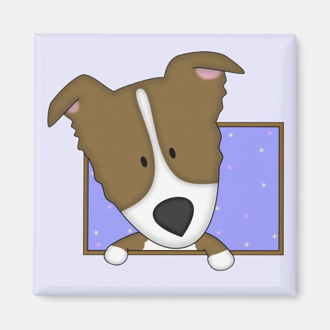 Carton encadré Bordure Brown Collie Magnet (Devant)