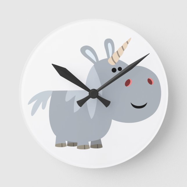 Carton inscrutable mignon Unicorn Horloge murale (Recto)