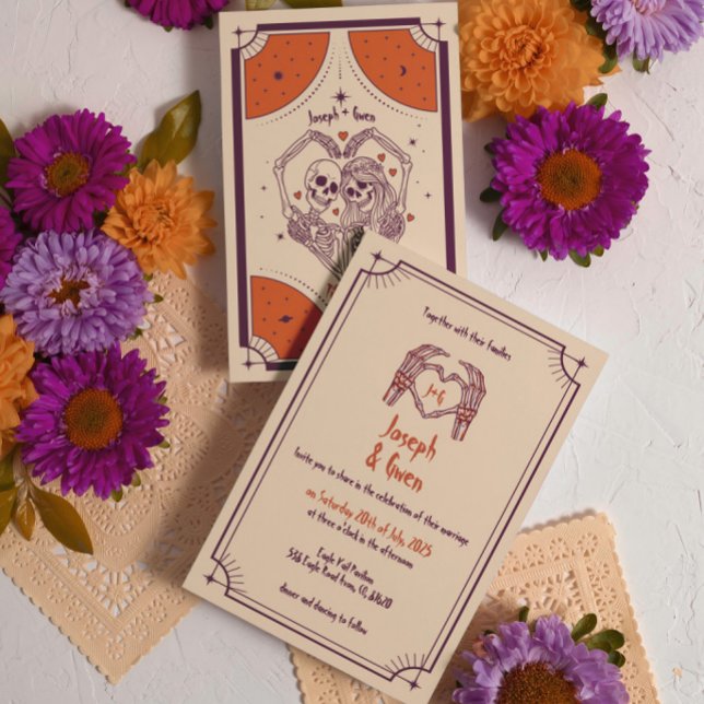 Carton & Invitation de mariage gothique grillé  (Créateur téléchargé)
