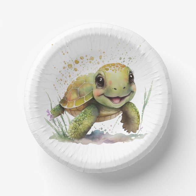 Carton Jolis bols en papier de tortue joyeuse (Recto)