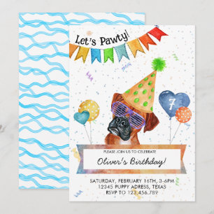 Carton Lâche une Fête pour le Chien Invitation Ann