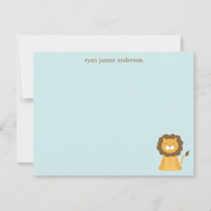 Carton Lion personnalisé Merci Cartes de notes