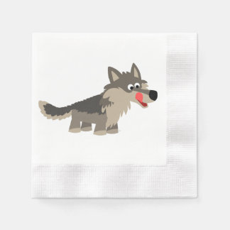 Carton mignon en Wolfe affamé serviettes en papier