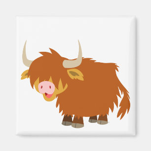 Carton mignon Magnet de vache Highland