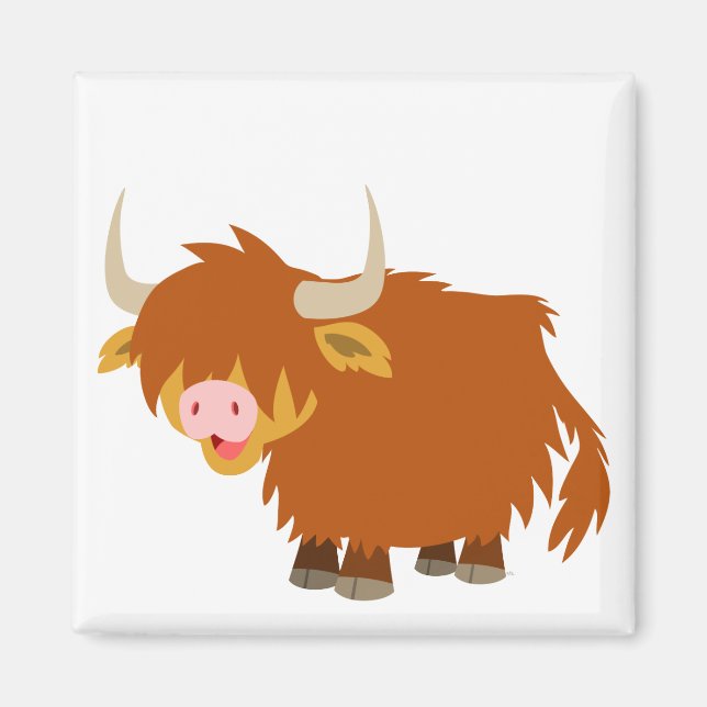 Carton mignon Magnet de vache Highland (Devant)