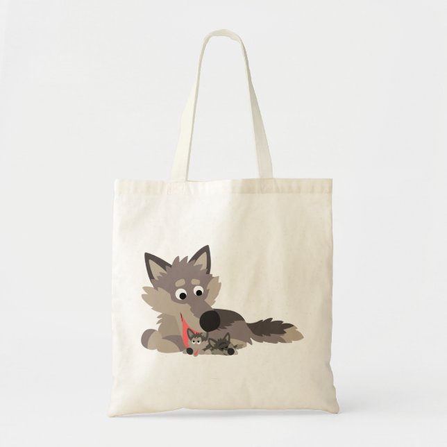 Carton mignon papa Wolf and Pups sac (Devant)