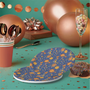 Carton Motif céleste dessiné à la main - Assiettes en pap