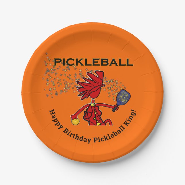 Carton Pickleball Joyeux Anniversaire ! Assiettes en Papi (Devant)