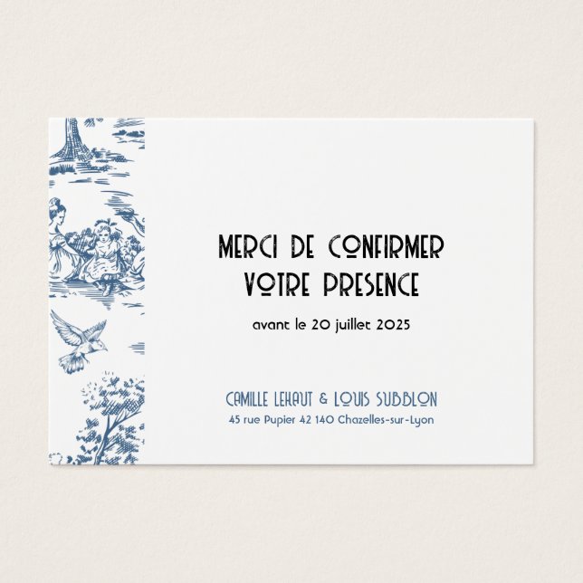 Carton réponse mariage Victoria (Devant)